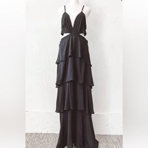ALC black tiered maxi dress size 0